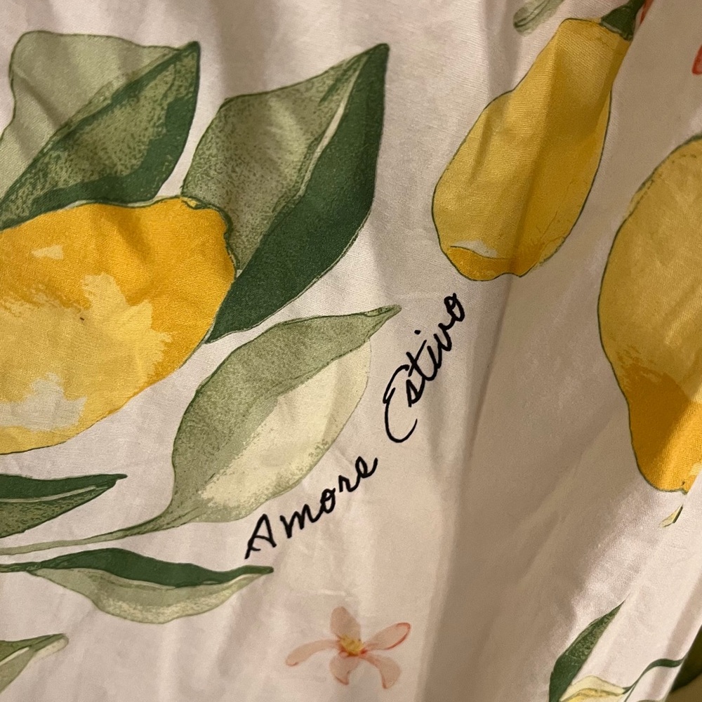 H&M Lemon Print Dress - White and Yellow size xl NWOT - Picture 4 of 7